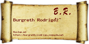 Burgreth Rodrigó névjegykártya
